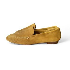 a New Day Genuine Mustard Suede Women's Flat Shoes soft moccasins Size 8.5